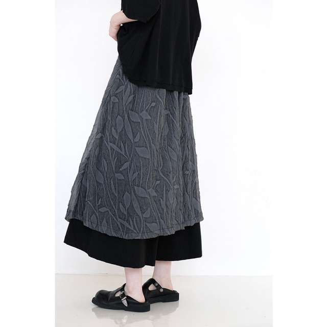 Jacquard wide leg pants C0349