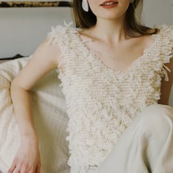 2way lace mesh tassels vest