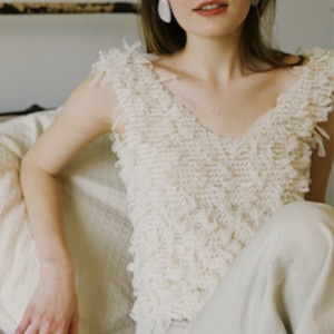 2way lace mesh tassels vest