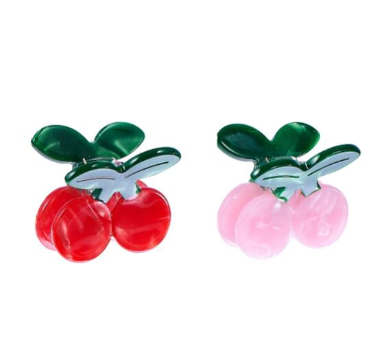 CLW2407-Sweet Cherries Claw Clips 2 Pack-PINK