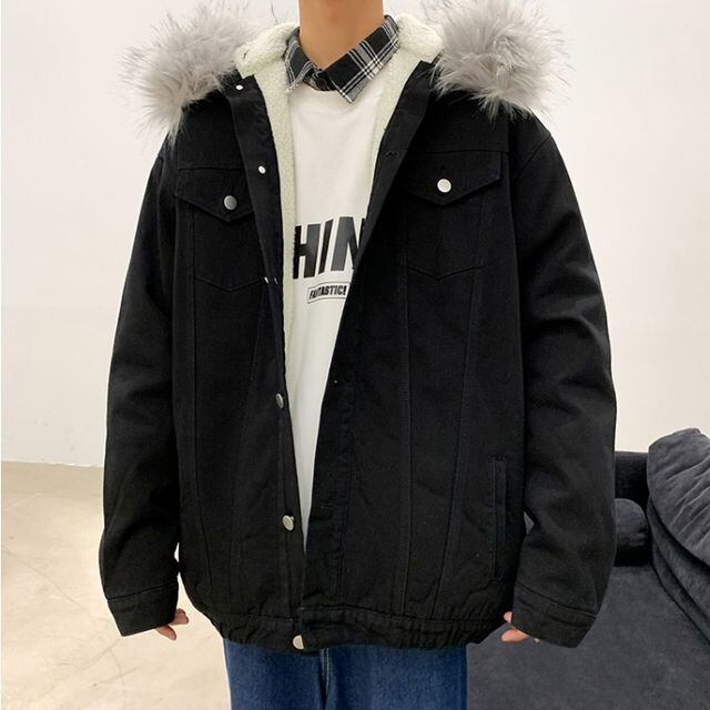 予約販売】デニムジャケット ジージャン ショート丈 メンズ ボア