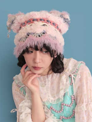 MONSTER knit cap(pink multi)