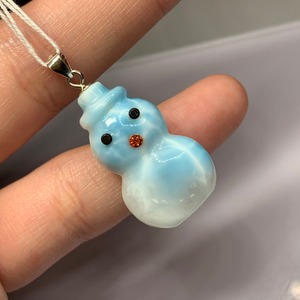 可愛い雪だるまさん✩.*˚ラリマー雪だるま✩.*˚ペンダントトップ