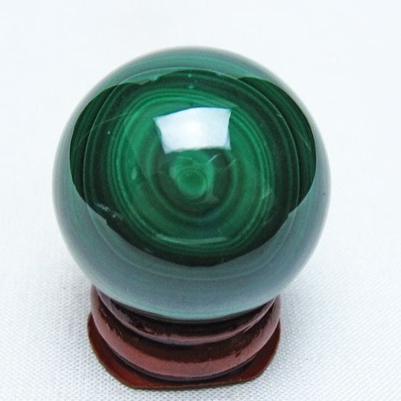 マラカイト 丸玉 32mm スフィア 置物 一点物 おまかせ便 141-8385