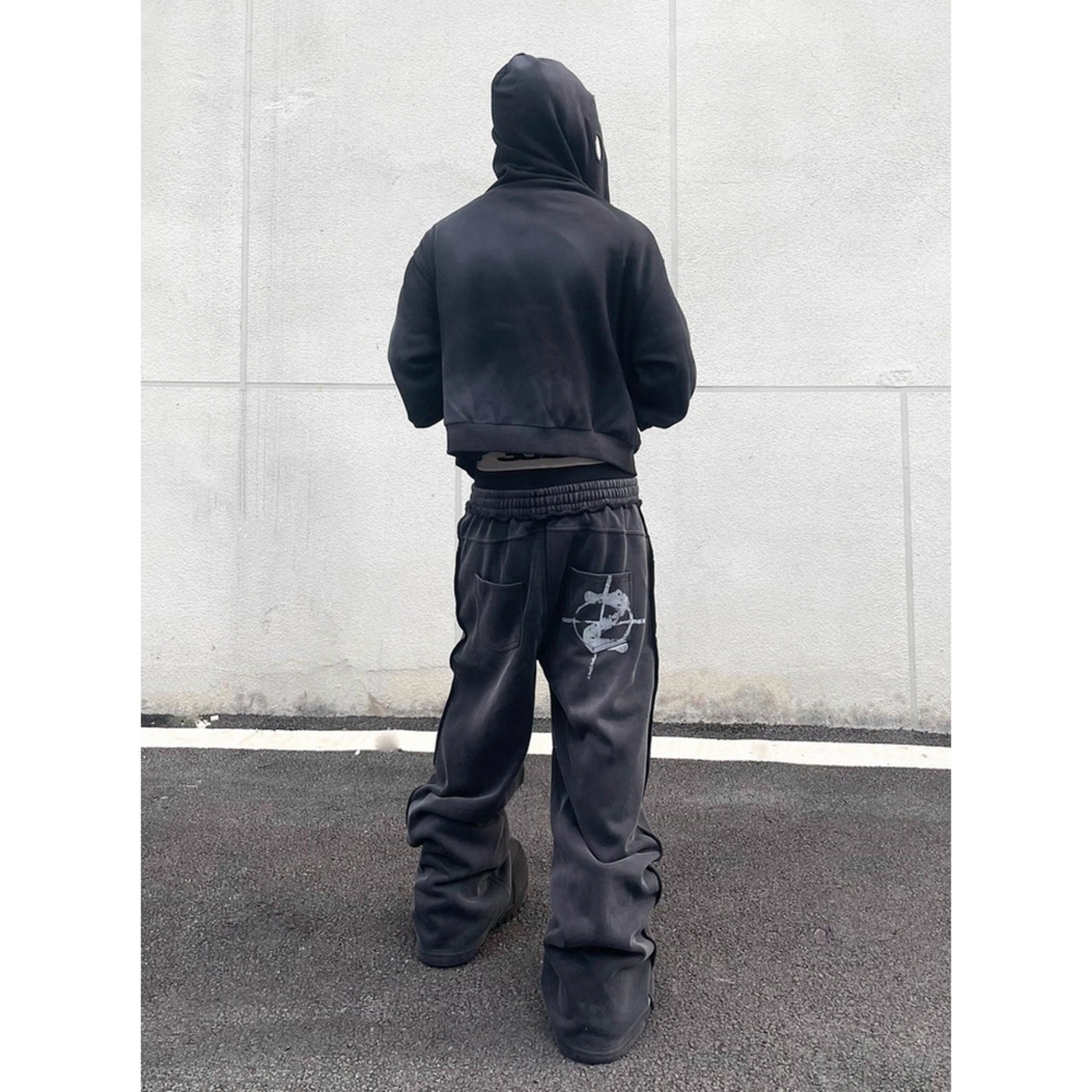 ストリート  フェイクレイヤード スウェットパンツ P370