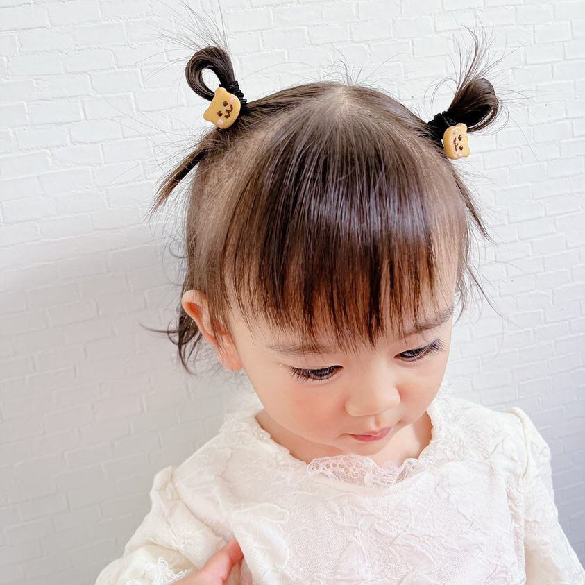 ꫛꫀꪝ【くまさんドーナツ】ベビーヘアクリップ　キッズヘアクリップ　ヘアピン ꫛꫀꪝ【くまさんドーナツ】ベビーヘアクリップ キッズヘアクリップ