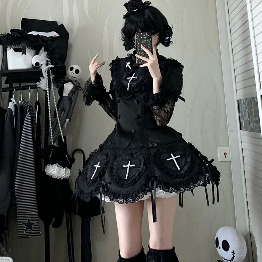 ゴスロリ ボンネット 暗黒ロリィタ 闇かわいい 神秘的 | ゴスロリ