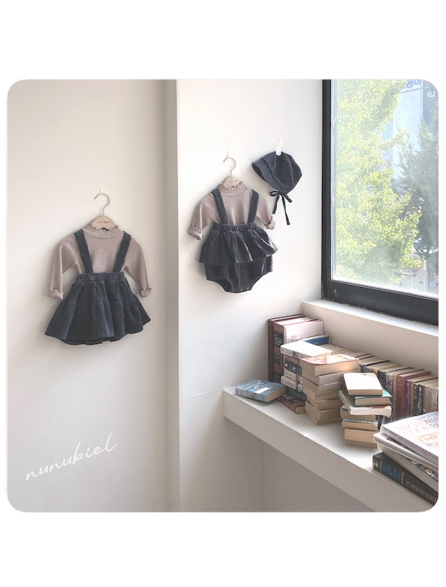 〘即納〙nunubiel / S size _ bebe peach rompers & bonnet