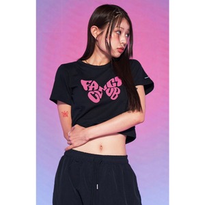 [NASTY FANCY CLUB] CLASSIC LOGO CROP TEE (BLACK) 正規品 韓国ブランド 韓国ファッション 韓国通販 韓国代行 Tシャツ