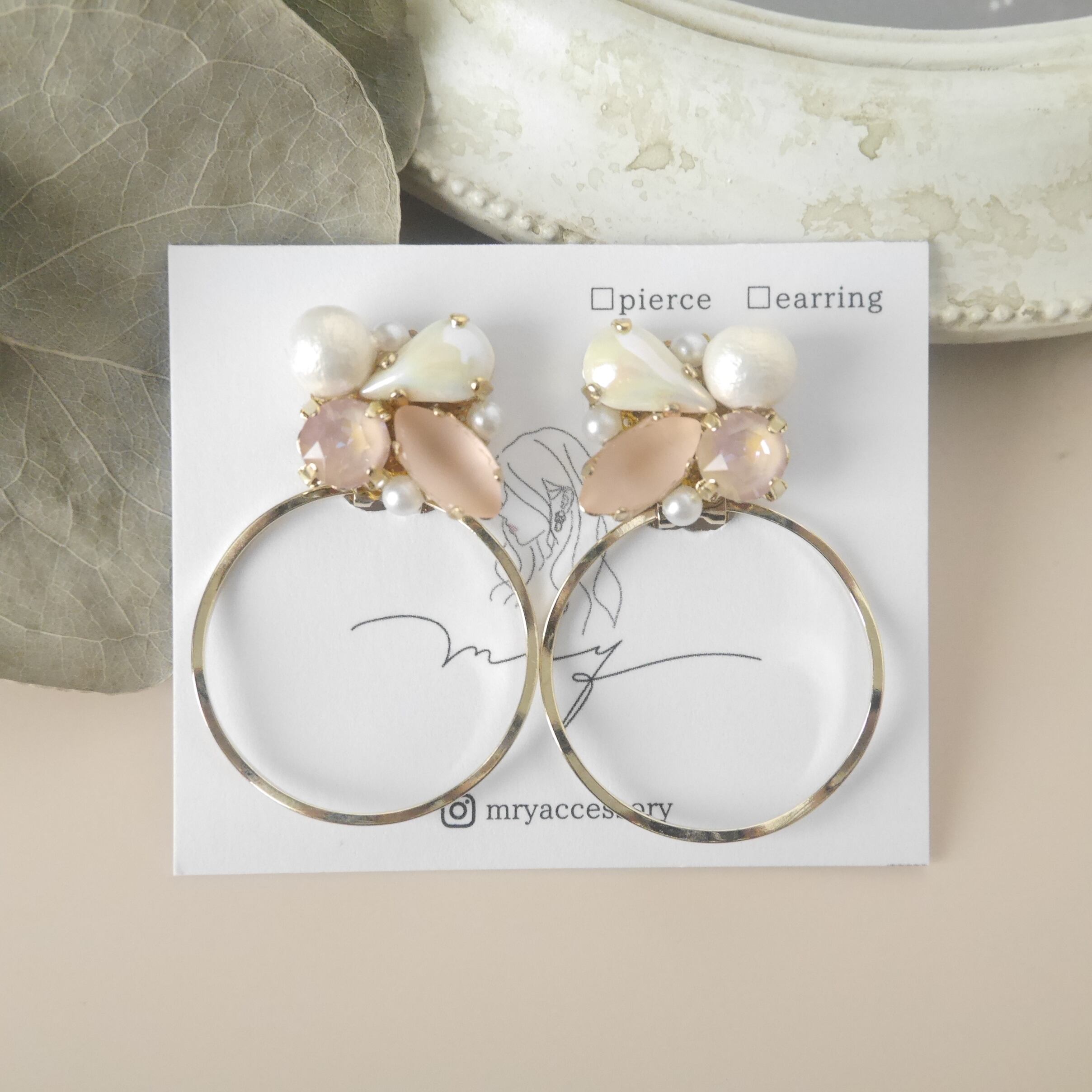 2way ミルキーカラー フープ〈ピンク〉