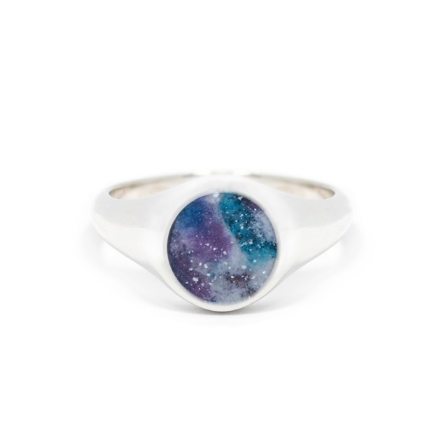 JASON LE COMPTE | TYE DYE SMALL SIGNET RING (PASTEL/BLUE/PURPLE)