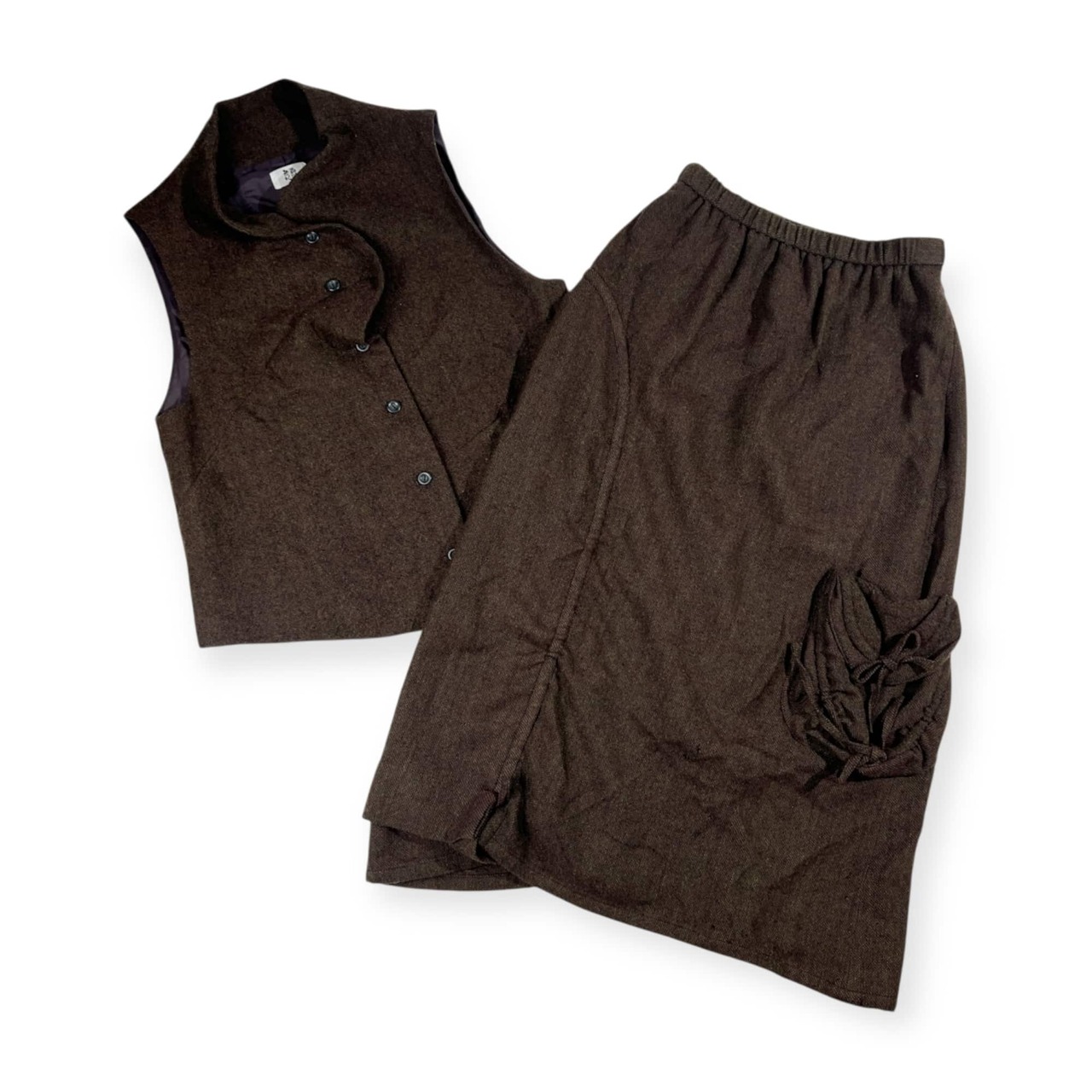 上下 慈雨 ジウ アシンメトリー  デザイン セットアップ ジャケット スカート 40/レディース