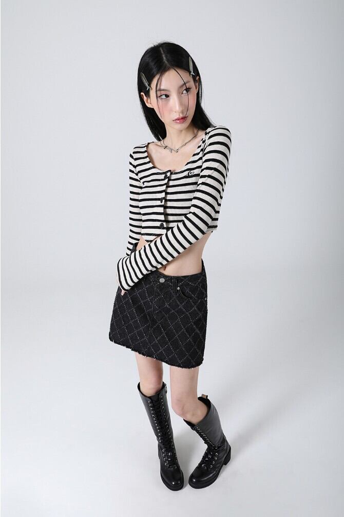 ☆ケプラー カンイェソ 着用！【AVANDRESS】Quilting Mini Skirt BLACK
