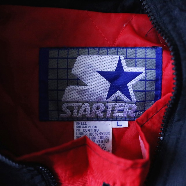 "STARTER×BULLS" over silhouette good coloring anorak parka