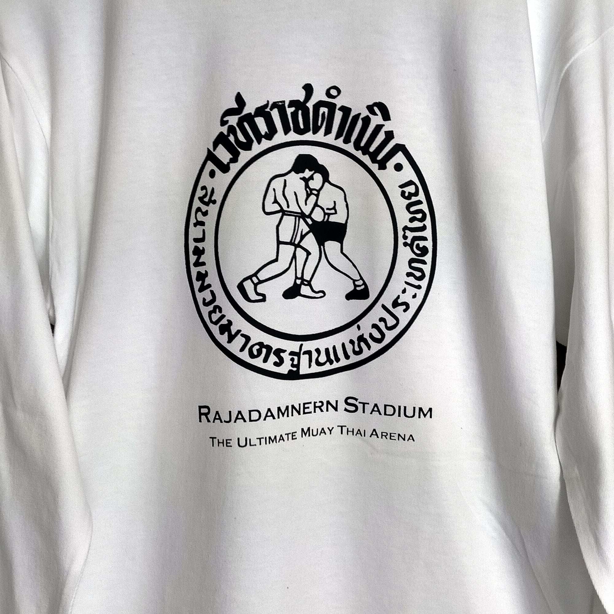ラチャダムヌン・スタジアム ムエタイ BANGKOK 長袖 白色 Tシャツ