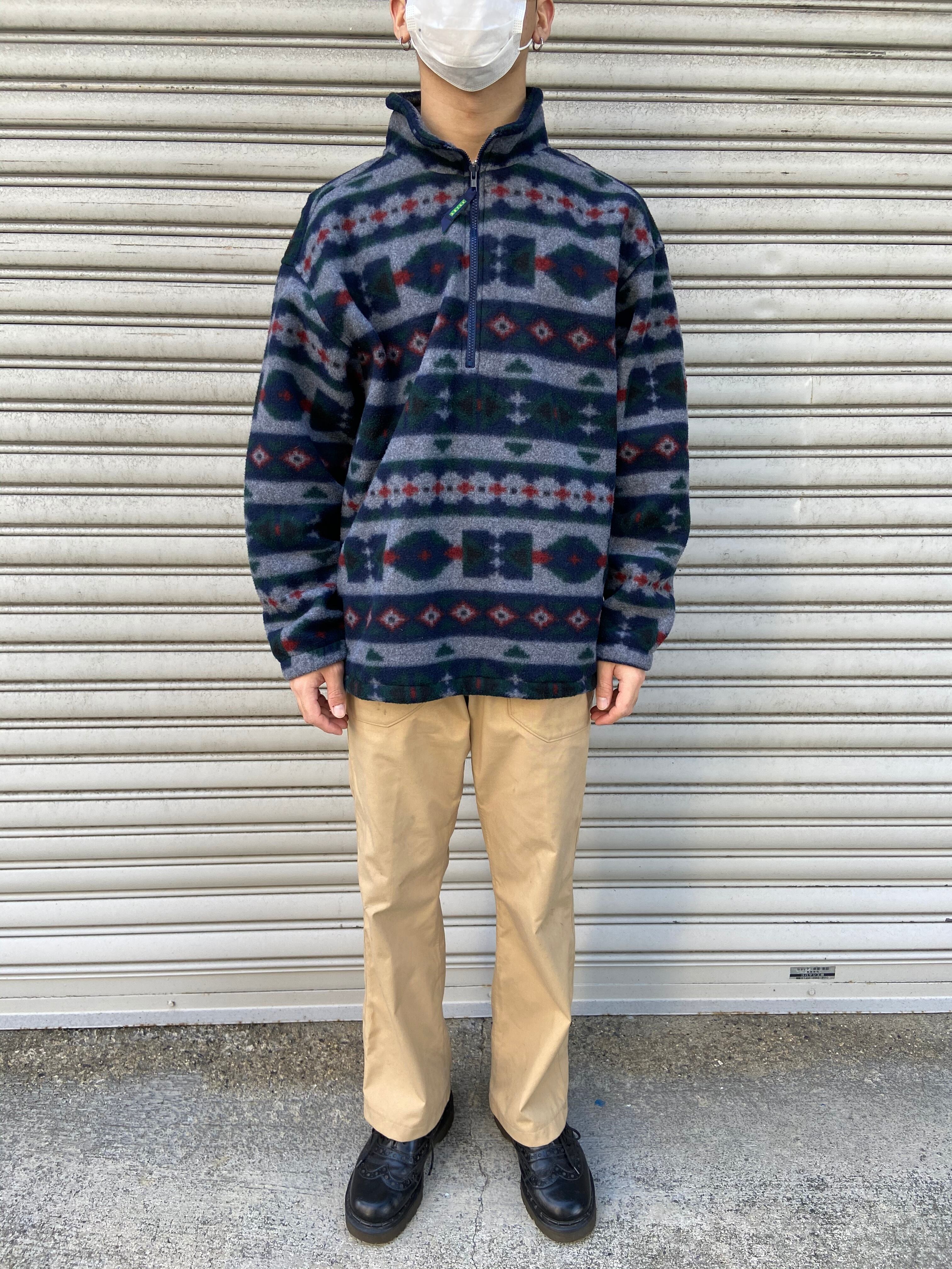 送料無料』90s EBTEK eddie bauer 総柄フリースプルオーバー | 古着屋 Uan