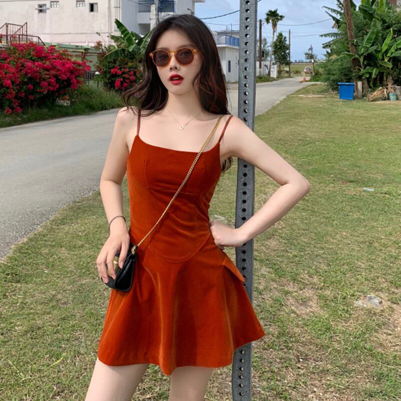 スカート サマースタイルベルベットスリムハイウェストウェストドレス 夏物 ピュア ドラファッションホール73561404963