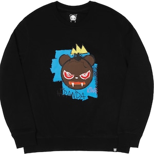 SALE 送料無料【HIPANDA ハイパンダ】メンズ バスキア パロディ クルーネック スウェット トレーナー MEN Jean-Michel Basquiat PARODY PRINT CREW NECK SWEAT SHIRT / WHITE