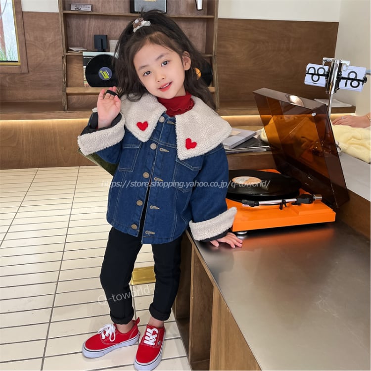 90 140 デニム ジャケット ガーリー コート ハート ボア 冬 子供服 女の子 人気 子供服 ボトムス 韓国版 可愛い Q Toworld キュートワールド 子供服 90 140 デニム ジャケット ガーリー コート ハート ボア 冬 子供服 女の子 人気 子供服 ボトムス 韓国版 可愛い Q Toworld キュートワールド 子供服