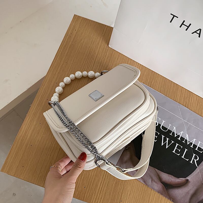 小さなバッグ女性バッグ2020ニューウェーブ夏ファッションパールチェーンショルダーバッグネット赤野生テクスチャクロスボディバッグ Tiancai_Wing_Bag4707635