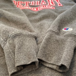 【champion】カレッジ 刺繍ロゴ ベサニー・ルーザラン大学 ハーフジップ スウェット トレーナー US古着