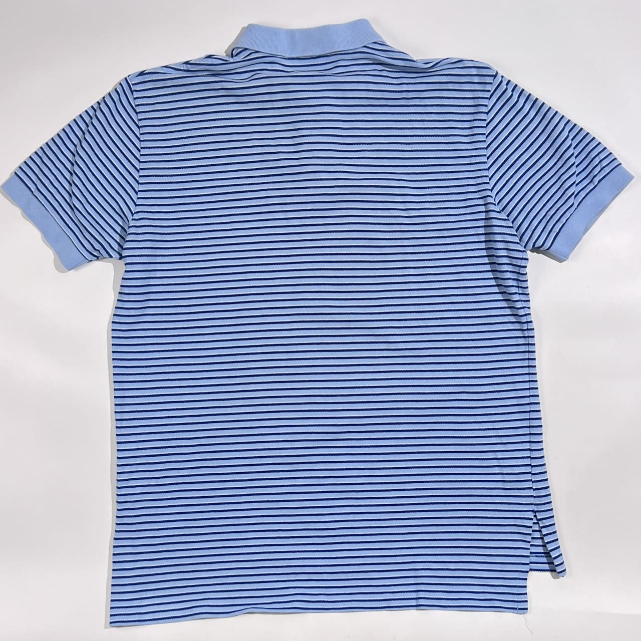 90s 00s POLO RALPH LAUREN ポロ ラルフローレン ボーダー 鹿の子 半袖 ポロシャツ サイズ L /ブルー系 メンズ ビンテージ