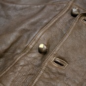 shawl collar brown mouton jacket