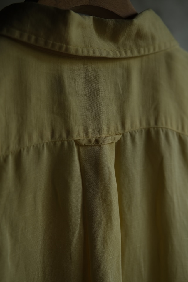 OK/90's "Polo by Ralph Lauren" CALDWELL silk linen open collar shirt/yellow