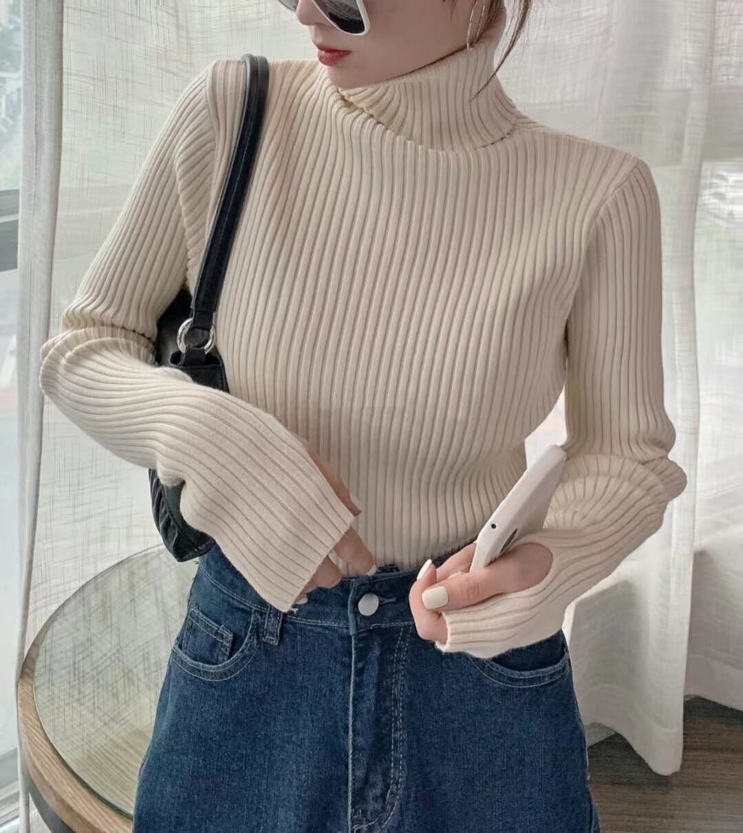 指あきタートルニット　AJ111-3091