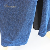 社交ダンス 衣装 スタンダード ドレス ワンピース レッスンウェア パーティドレス 青 フォーマル ブルー系 シンプル 上品 無地 長袖 気品 上質 ドレス 袖付き 着やすい ストレッチ 総丈129cm オシャレ デザイン 謝恩会 結婚式 成人式 発表会 レディース