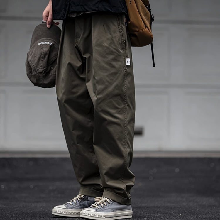 ★DOUBLE PLEATED CURLING TAPERED PANTS　　　A0754