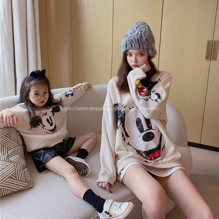 ワンサイズ トレーナー キャラクター トップス リンクコーデ キッズサイズ有 韓国レディース服 レディース服 Q Toworld キュートワールド 子供服