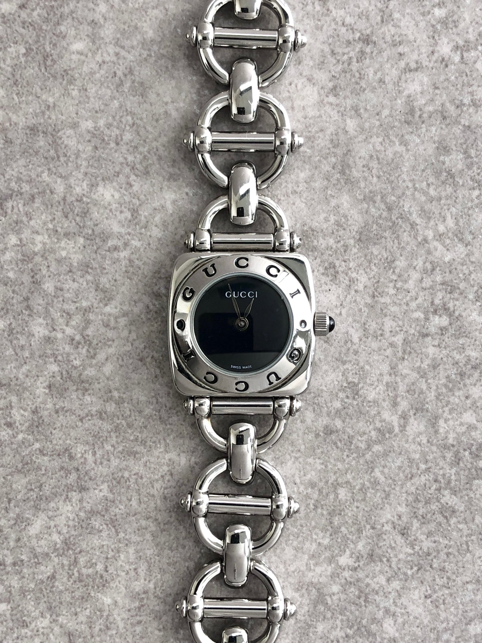 GUCCI グッチ 6400L 腕時計 シルバー サークルロゴ ステンレススチール