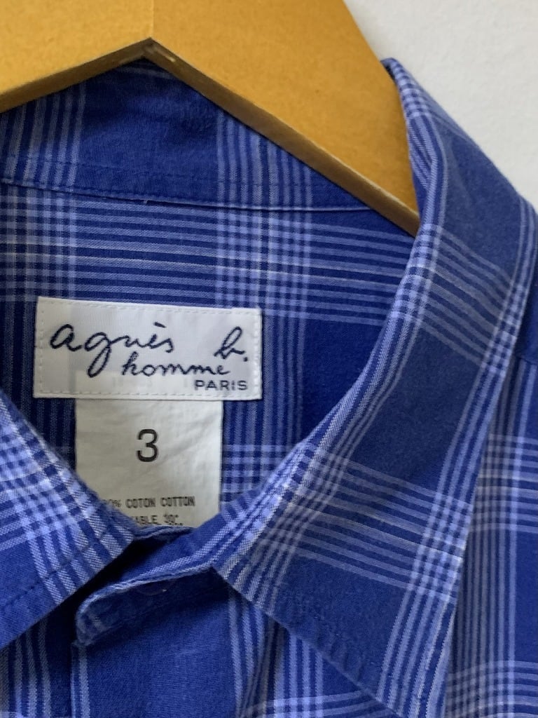 1990's Check Pattern Design Long Sleeve Shirt "agnès b."