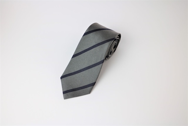 《VANNERS & mastard TIES 別注》ストライプ レップ ネクタイ〈グレー×ネイビー〉