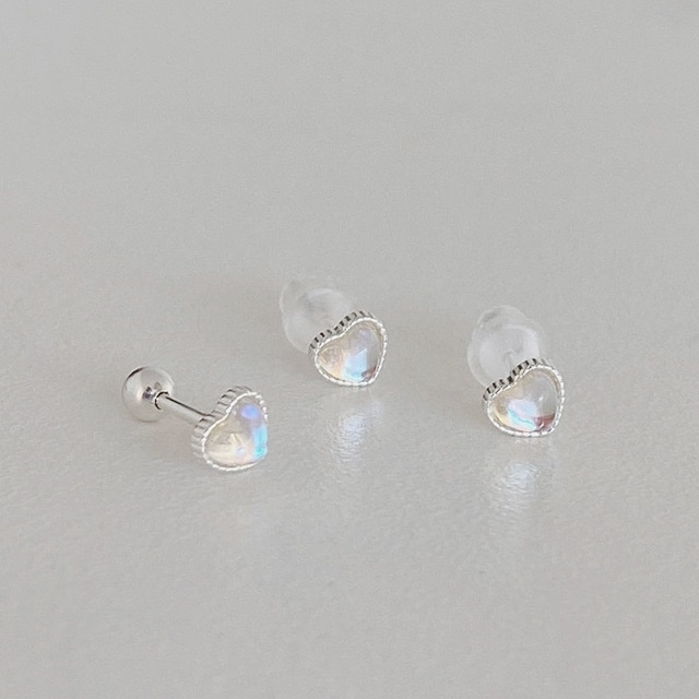 silver925 gloss heart pierce