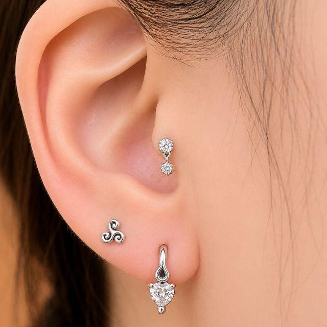 ワンタッチピアス 14G ハート オーバル ニッケルフリー ピアス
