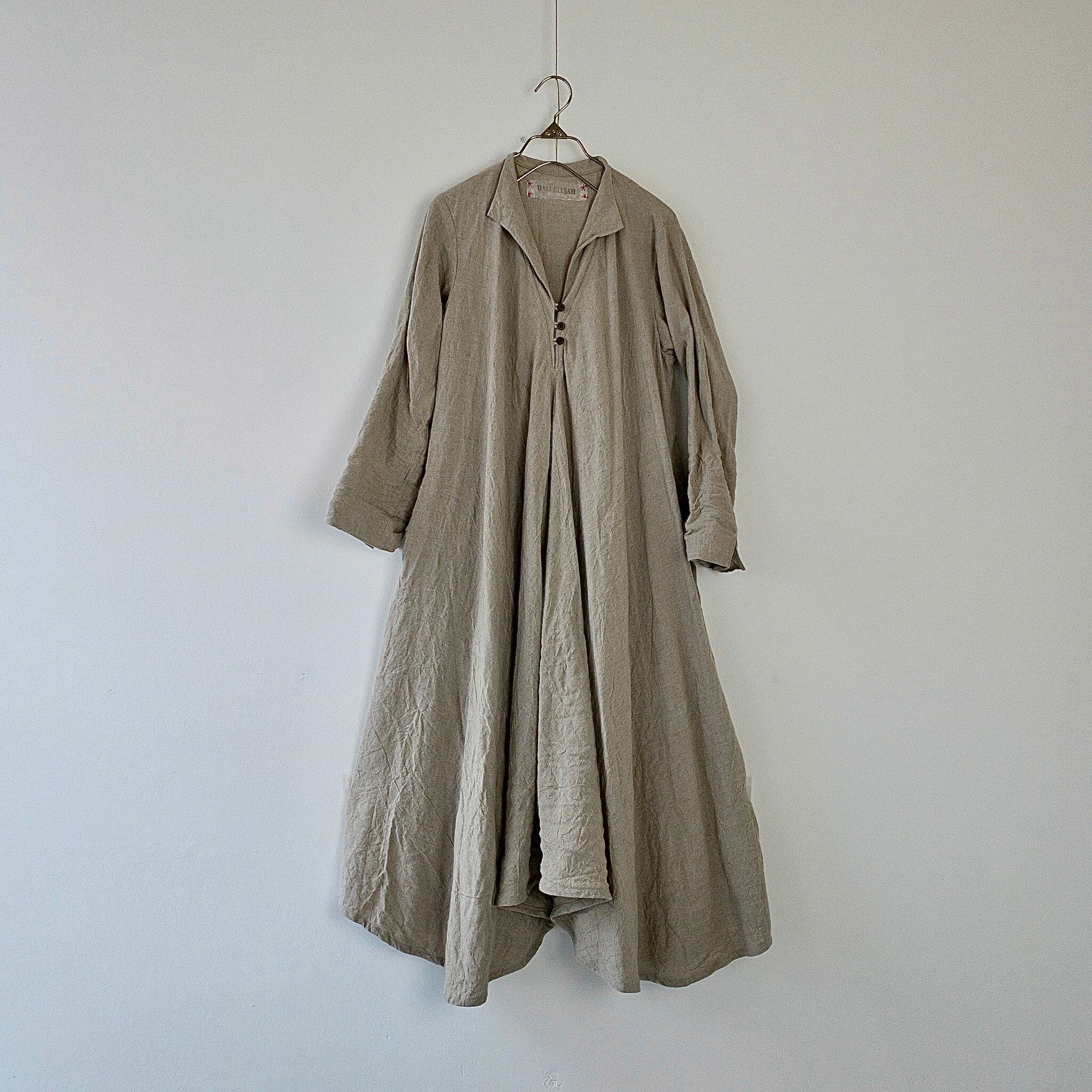 小間使いリネンワンピース（衿付）col.Flax | リネン服とオーロラ