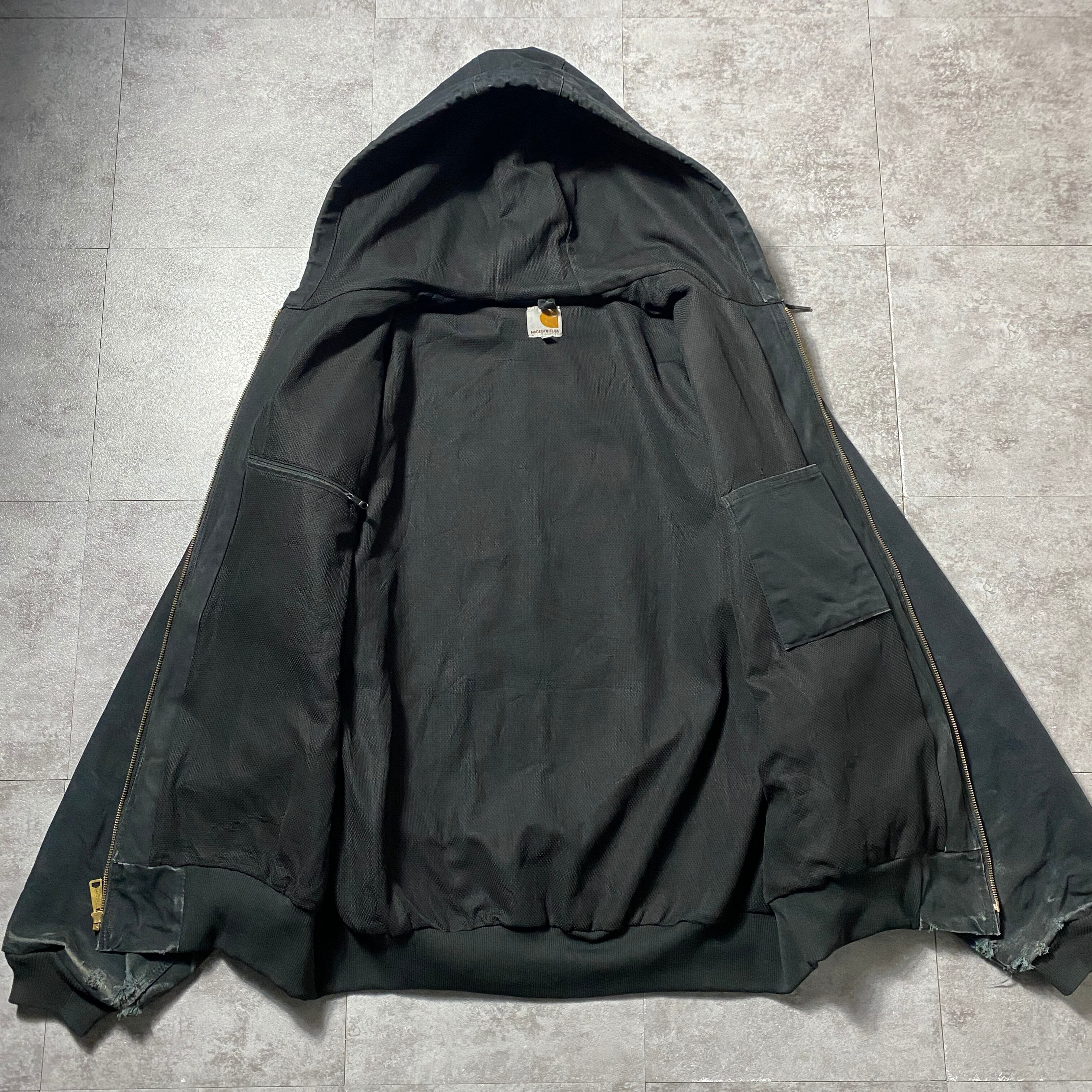 USA製】carhartt カーハート ダック生地 ブラック ダメージ 2XLサイズ
