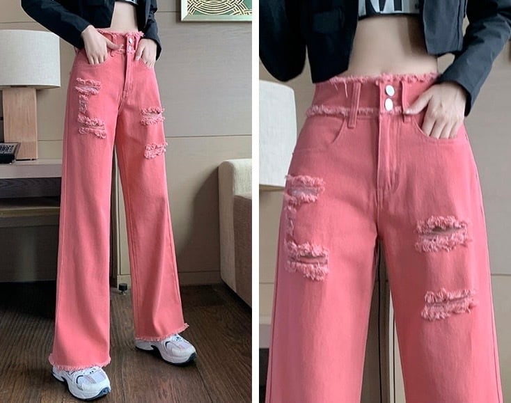 デニムパンツ カジュアルパンツ ワイドレッグパンツ ジーンズ