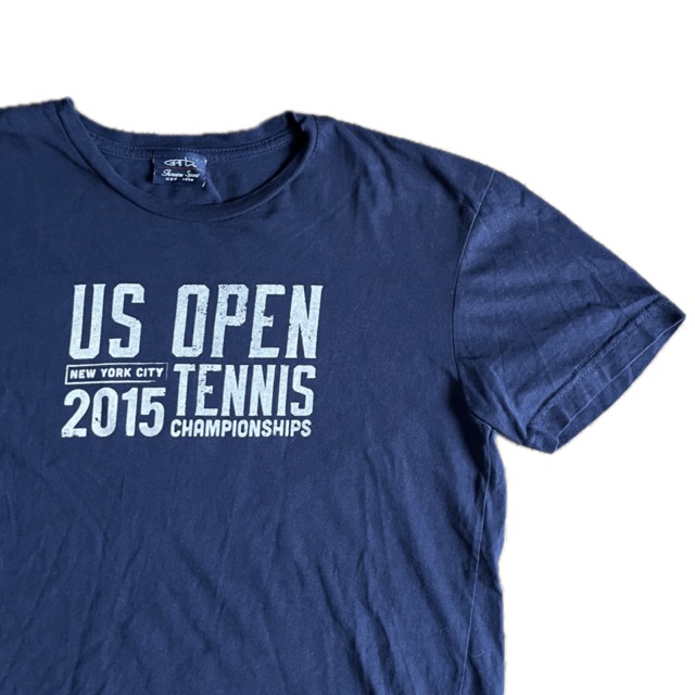 00’s~ “US OPEN TENNIS 2015 CHAMPIONSHIPS “ navy Tee 古着 ネイビー 紺  綿 Tシャツ 半袖 メンズ FT003