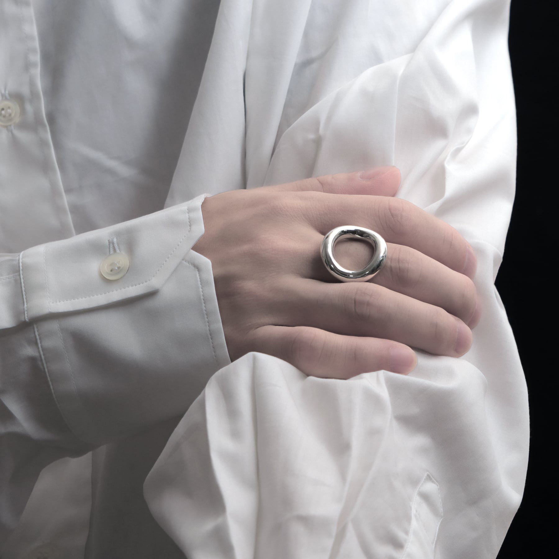 ego] extra thick silver line ring [cyb6] / Y2404BWR5268