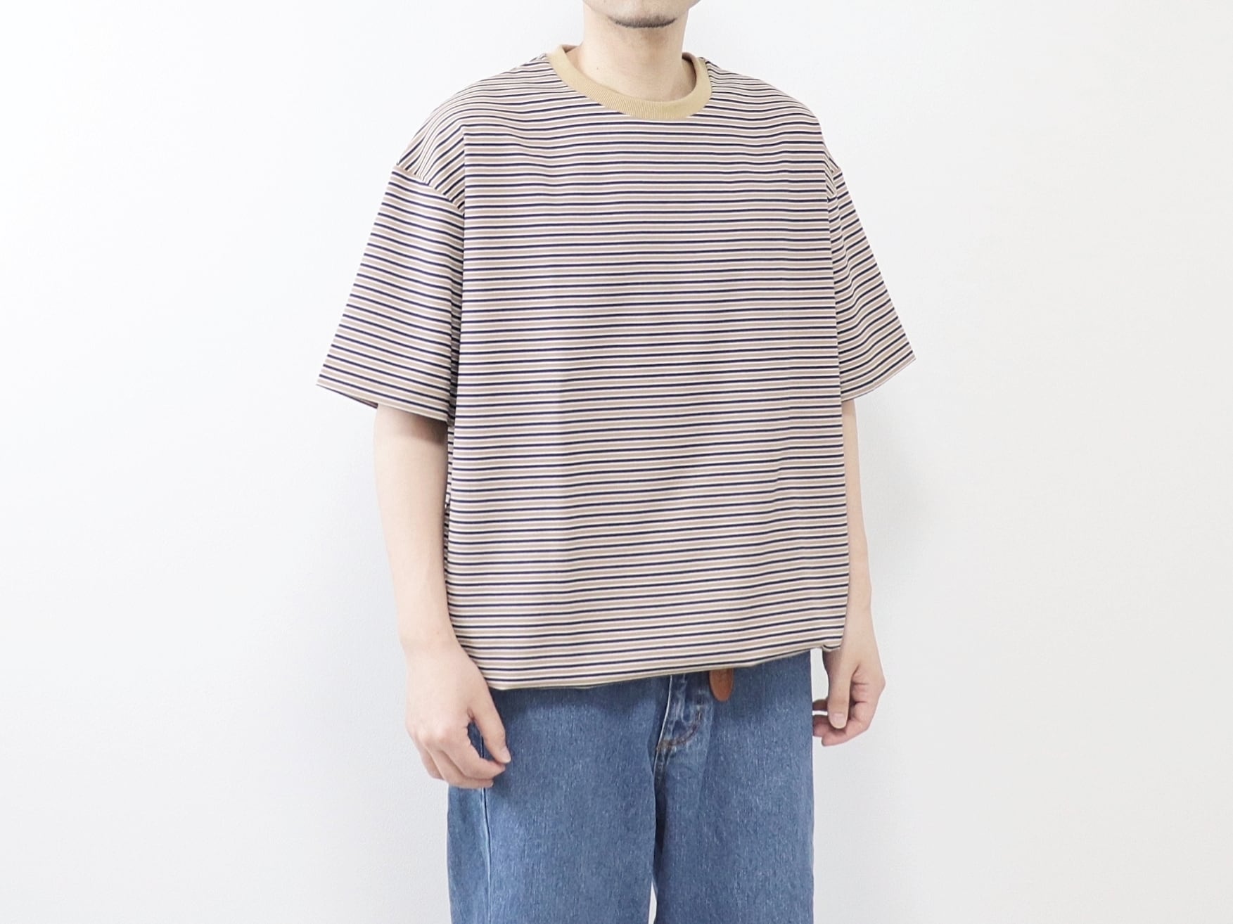 ボーダースピンドルTEE - BEIGE