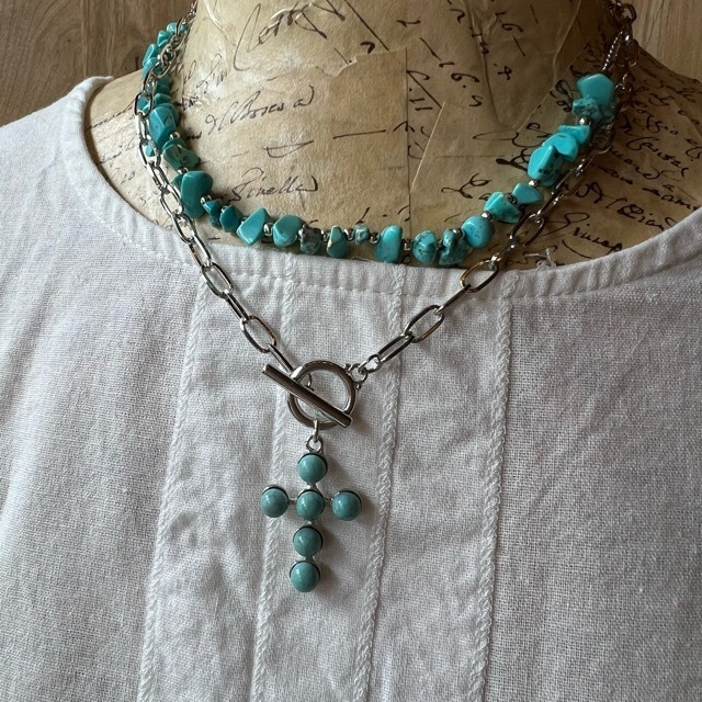 TOPANGA Jewelry　Turquoise Cross Pendant necklace　クロスターコイズペンダントネックレス　セット　ネックレス　クロス　ターコイズブルー　ペンダント　Pendan　necklace　