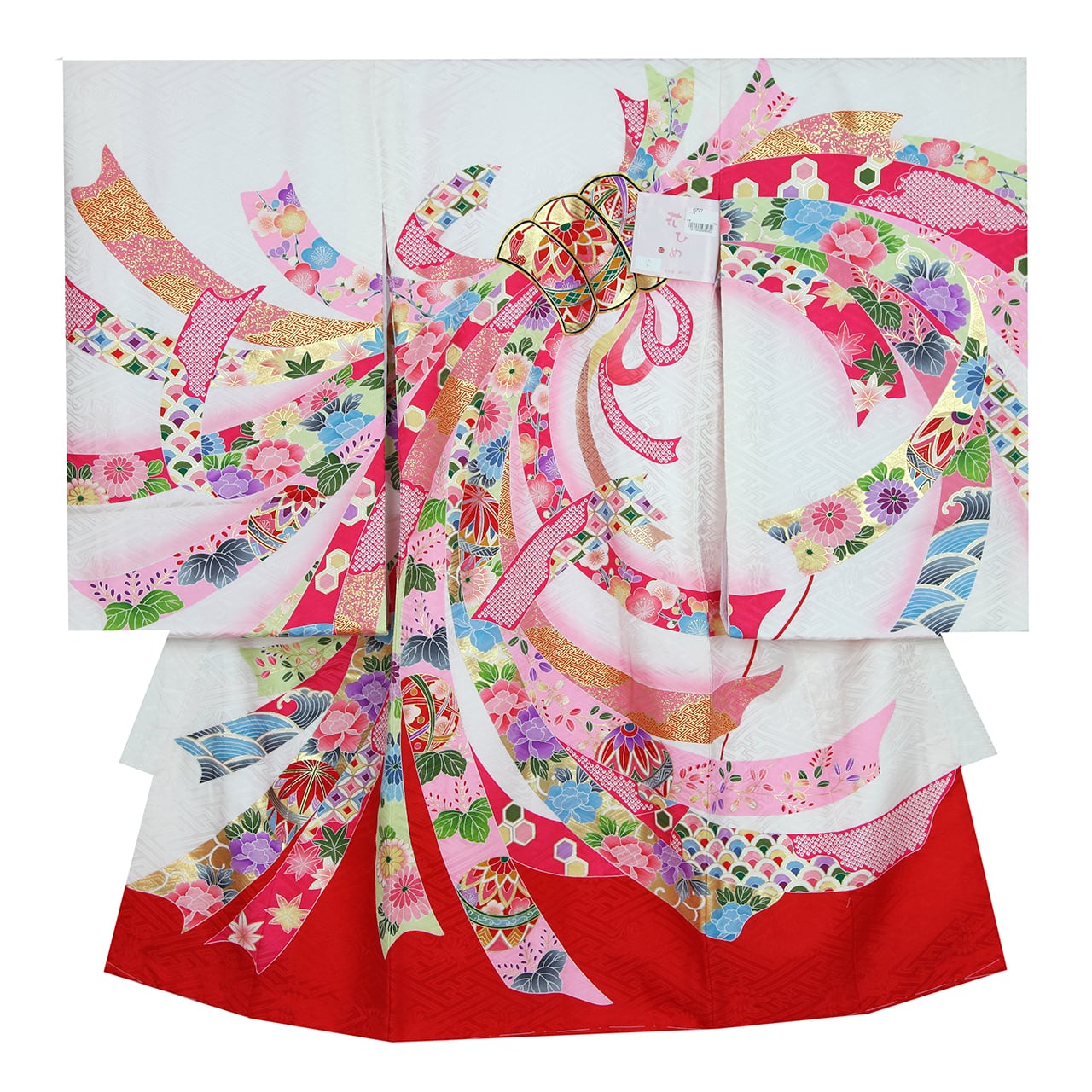 熨斗目に吉祥文様(白)