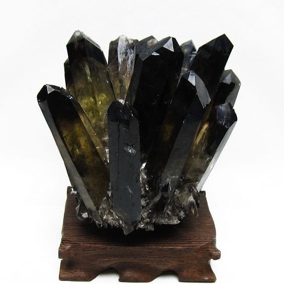 モリオン クラスター 黒水晶 原石 台座付属 一点物 182-8437