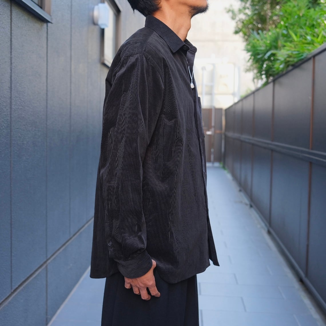 COMOLI(コモリ) / コーデュロイコモリシャツ-BLACK-(A03-02004 COMOLI(コモリ) / コーデュロイコモリシャツ-BLACK-(A03-02004