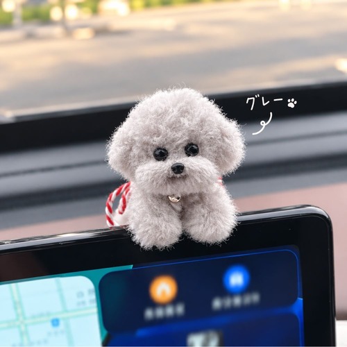 犬 置物 モールアート モール人形 ミニチュア 犬 ドッグ ぬいぐるみ風 ハンドメイド風 トイプードル ビションフリーゼ かわいい 小さい ふわふわ インテリア 雑貨 卓上飾り デスク飾り ミニサイズ プレゼント ギフト 車内用品 商品画像6
