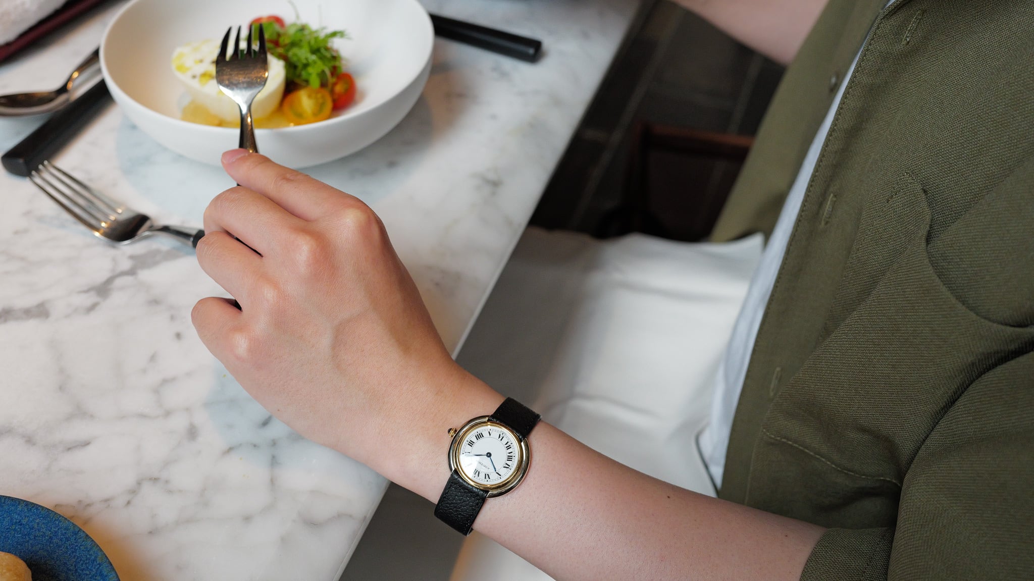 カルティエ ヴァンドームルイカルティエ LM PARIS 手巻き YG,WGコンビ