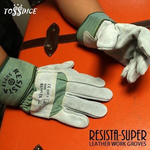 RESIS-SUPER LEATHER GROVESレザーワークグローブ 革手袋 DIY ガーデニング アウトドア バーベキュー 溶接 TOSSDICE